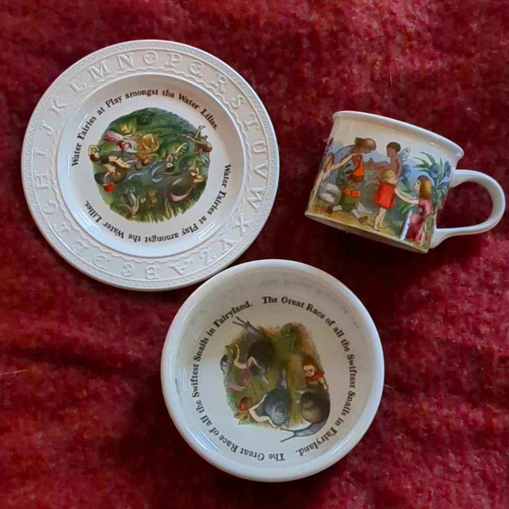 PORTMEIRION* The Enchanted Garden 3pc. Set, mug, plate and bowl. Vintage 1997